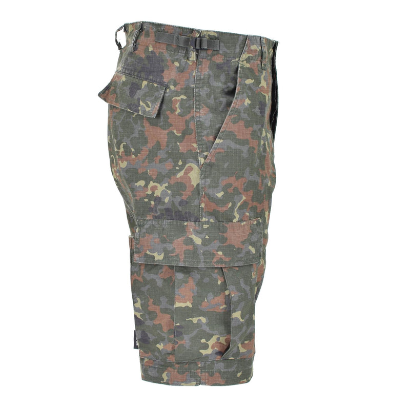 Mil-Tec Brand Militar Militar de EE. UU. Preportado Flecktarn Camo Ripstop Field Shorts