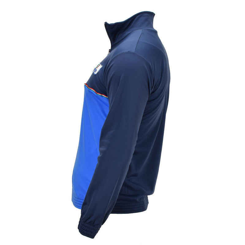 Genuino italiano Militar Militares Full Zip Gym Gym Gymes ESERCITO EMBLEME ENTLAJO AZUL