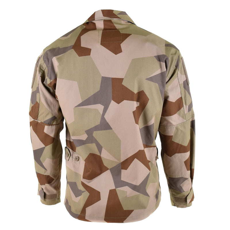 Genú de la chaqueta del ejército sueco M90 Desert Camo Field Tropas Camisa ligera NUEVA