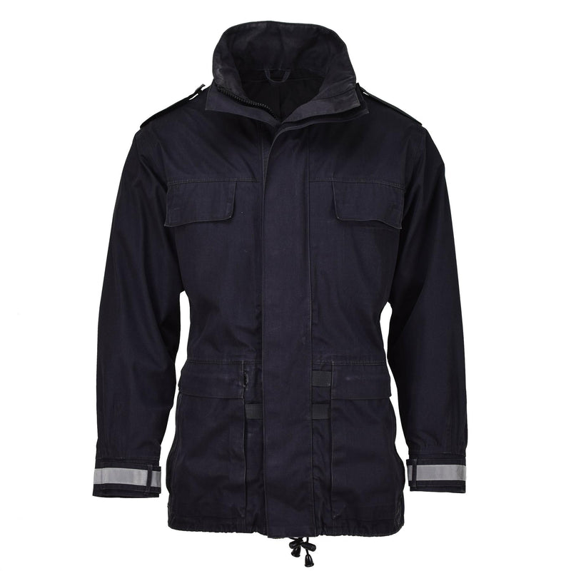 Original militar holandés chaqueta de lluvia negra impermeable parka clima húmedo