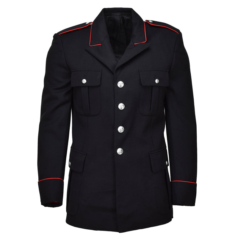 Original italiano militar de lana negra carabinieri chaqueta formal rayas rojas nuevas