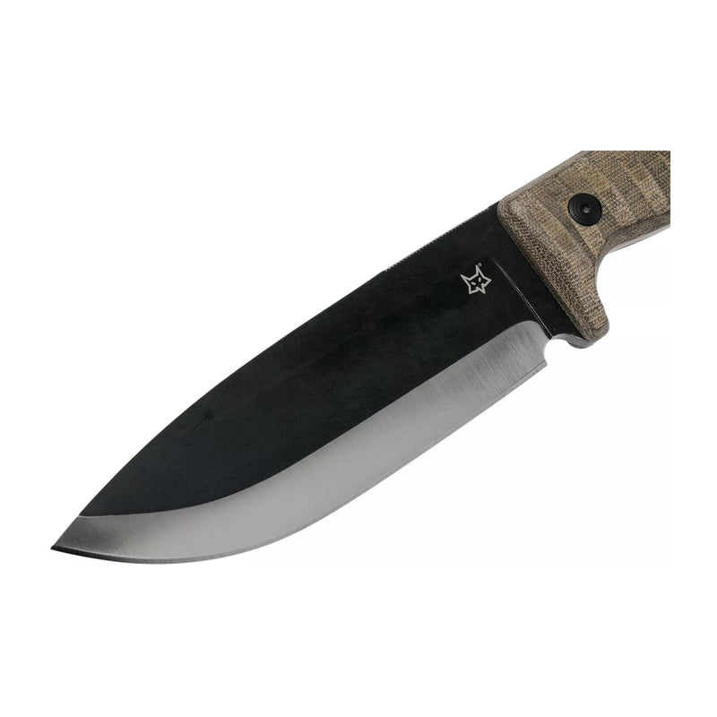 Fox Knives Bushman Cuchilla de cuchilla fija D2 Combate de supervivencia de acero Combate Micarta Mango