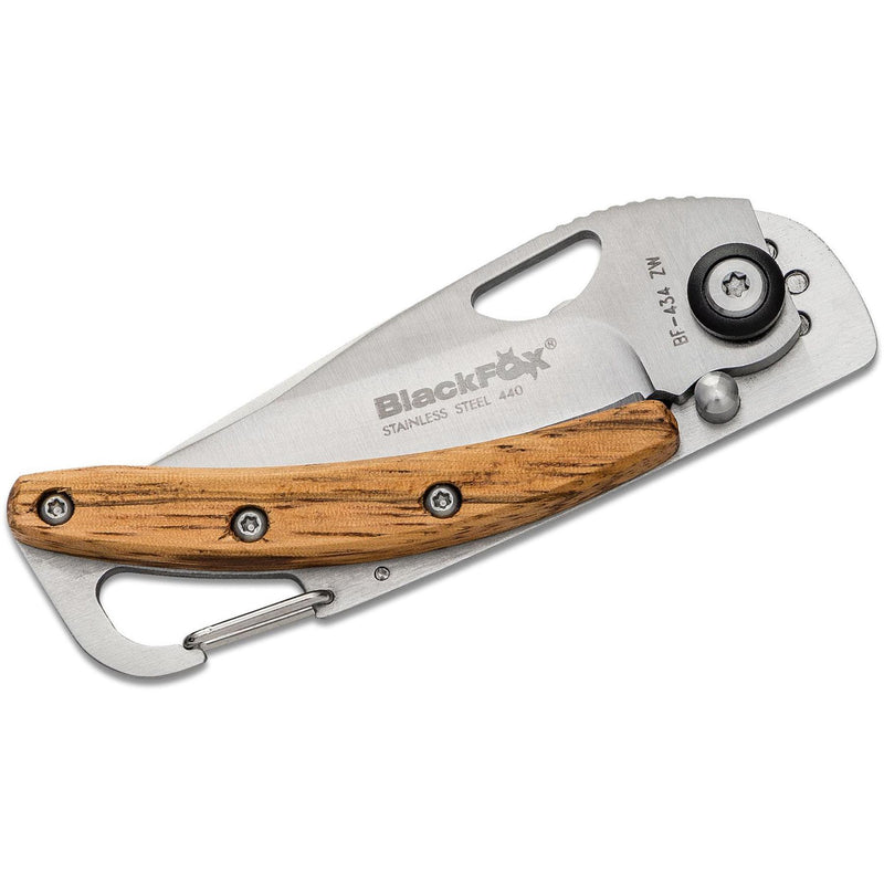 Fox Knives Marca de bolsillo plegable Manja de madera Satined 440 acero inoxidable