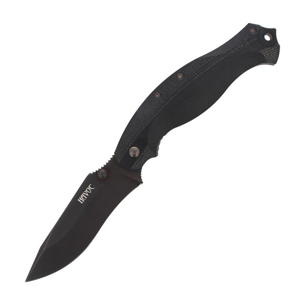 Fox Knives Havoc Havoc Cuchillo de bolsillo Titanium Marco de titanio Cuchillo plegable G10 Manija Negro