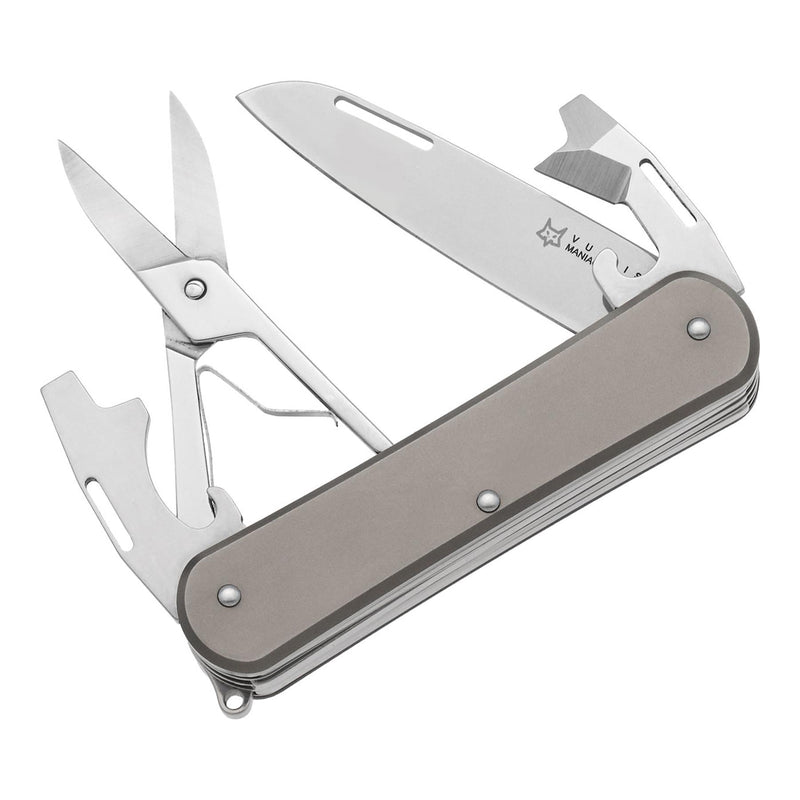 Fox Knives Vulpis FX-VP130-F4 TI Multi Herramplemia de bolsillo de bolsillo Acero inoxidable M390