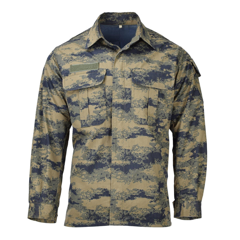 Chaqueta táctica del ejército turco original camuflaje digital azul ripstop duradero