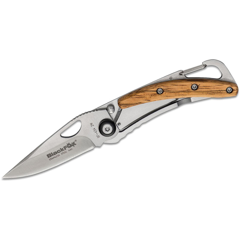 Fox Knives Marca de bolsillo plegable Manja de madera Satined 440 acero inoxidable