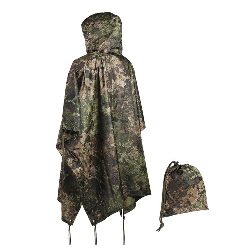 Mil-Tec Poncho Camuflage PVC Ripstop con capucha impermeable recubierta de agua Ripstop