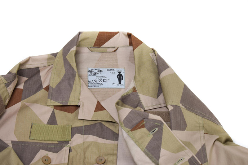 Genú de la chaqueta del ejército sueco M90 Desert Camo Field Tropas Camisa ligera NUEVA