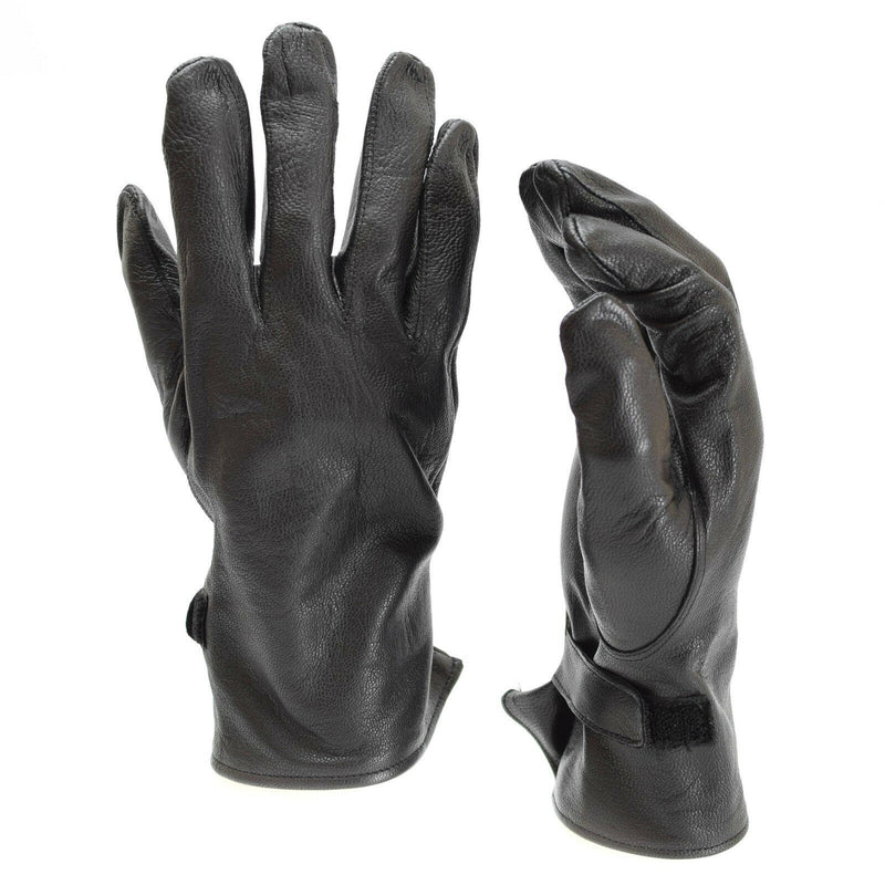 Guantes del ejército francés genuino Guantes de cuero emitido por el cuero Black Francia Surfplus nuevo