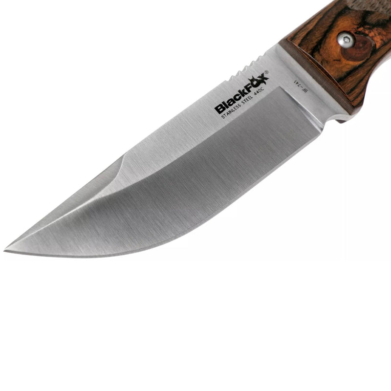 Fox Knives Companion Fijar cuchillo de cuchilla Punto de caída de acero inoxidable AISI 440C