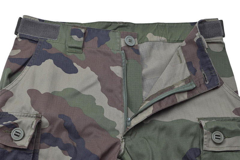 Pantalones de carga militar franceses originales CCE CAMO RIPSTOP ANTI-MOSQUITOS tratados