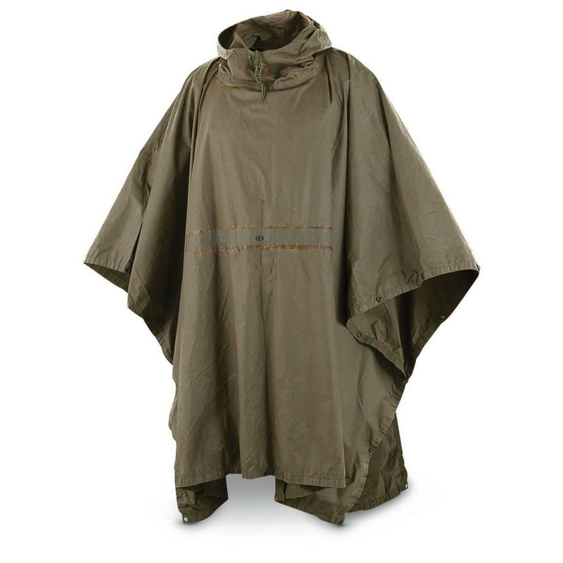 Ejército alemán clima húmedo lluvia poncho impermeable refugio con capucha de oliva cape