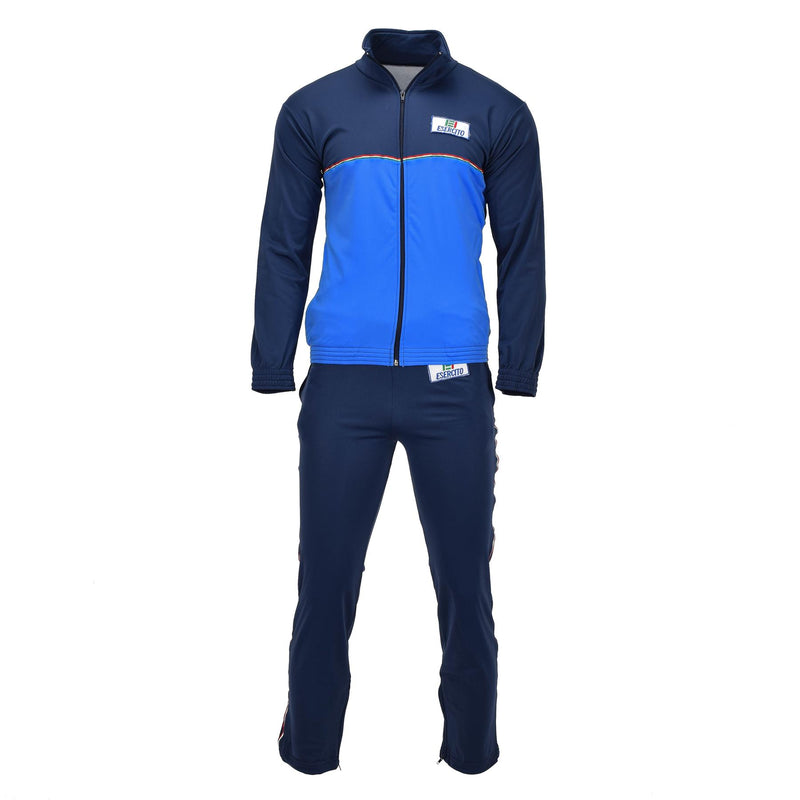 Genuino italiano Militar Militares Full Zip Gym Gym Gymes ESERCITO EMBLEME ENTLAJO AZUL