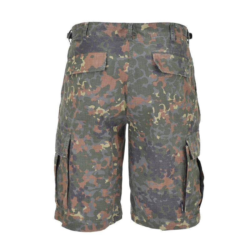 Mil-Tec Brand Militar Militar de EE. UU. Preportado Flecktarn Camo Ripstop Field Shorts