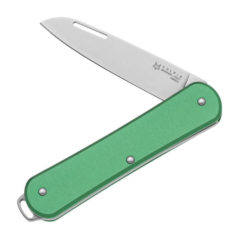 Fox Knives Vulpis FX-VP130 OD Camsilla plegable de bolsillo ACERADO INOXIDABLE N690CO Verde