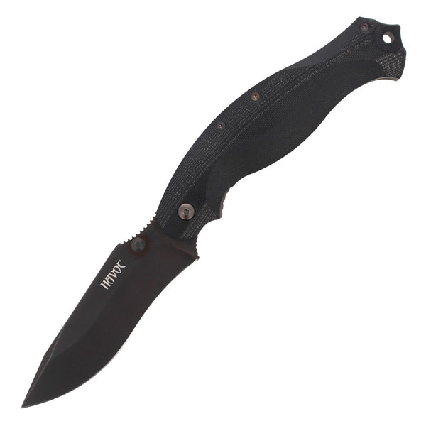 Fox Knives Havoc Plegado Cuchillo Punto de caída de cuchillo Bloque de titanio Bloqueo N690CO Acero