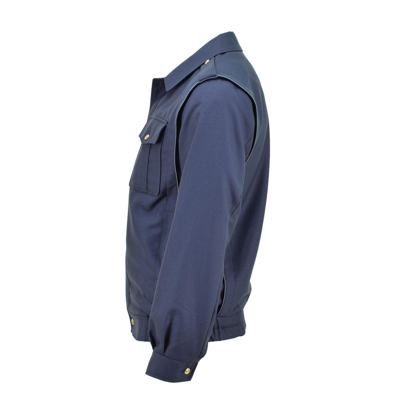 Genno de blusa azul checo checo Botones dorados Butones del ejército casual BLOUSON NUEVO