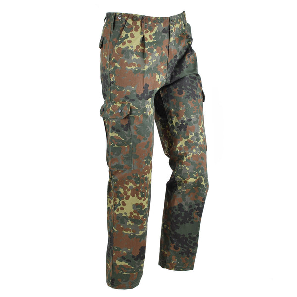 Pantalones de carga de campo de estilo militar alemán Flecktarn camufla