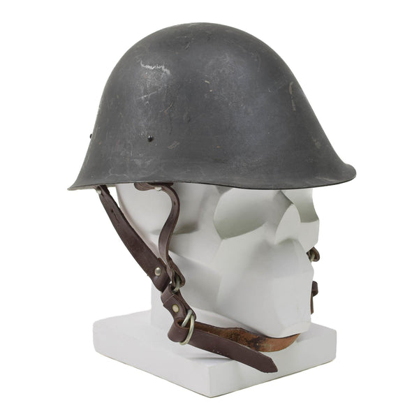 Casco de acero táctico militar rumano original M73 paracaidista chinstrap oliva