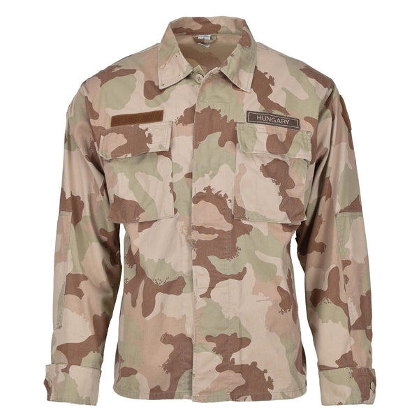 Chaqueta militar húngara original combate camisa de camuflaje de camuflaje liviano