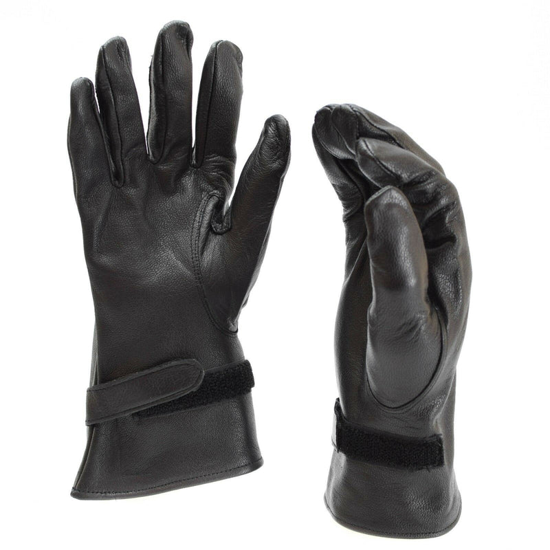 Guantes del ejército francés genuino Guantes de cuero emitido por el cuero Black Francia Surfplus nuevo