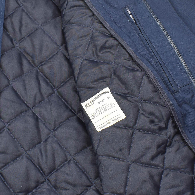 Chaqueta militar holandesa original Liner acolchado desmontable Azul Países Bajos excedentes