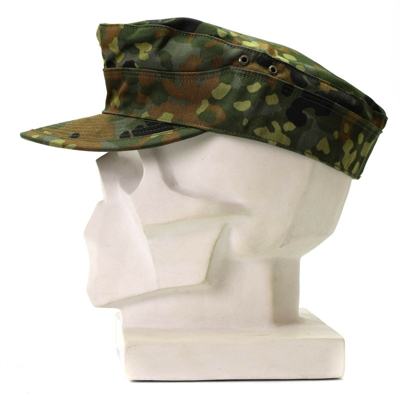 Genuino ejército alemán original Flecktarn Cap Bw Woodland Camo Sombrero militar Nuevo