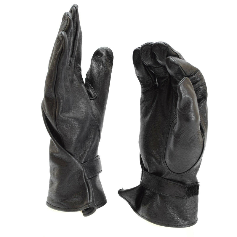 Guantes del ejército francés genuino Guantes de cuero emitido por el cuero Black Francia Surfplus nuevo