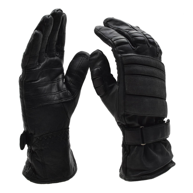 Guantes de combate tácticos militares holandeses originales protección de nudillos de cuero negro