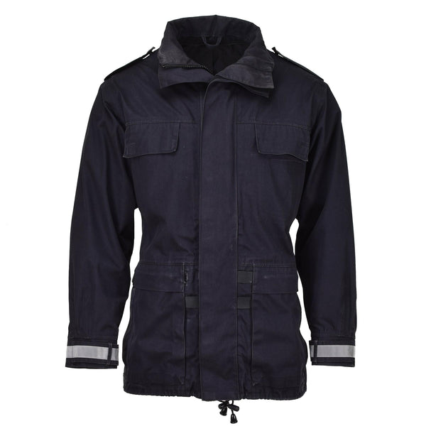 Original militar holandés chaqueta de lluvia negra impermeable parka clima húmedo