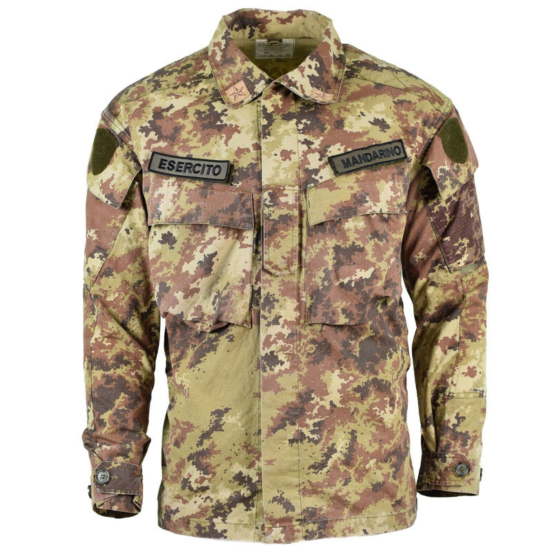 Genuino ejército italiano RIP Stop Vegetato Camo ACU Combate Combate Camisa de campo BLUSIÓN