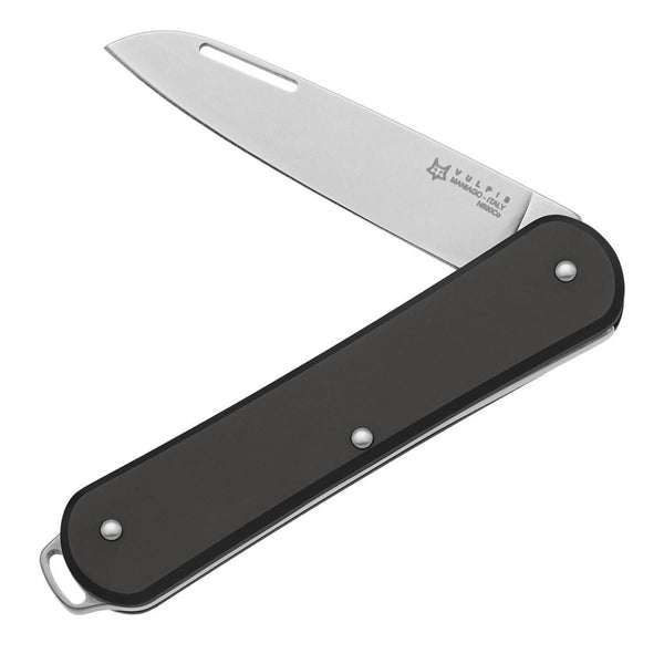 Fox Knives Vulpis FX-VP130 BK Camsiñón plegable de bolsillo Aero inoxidable N690CO Negro