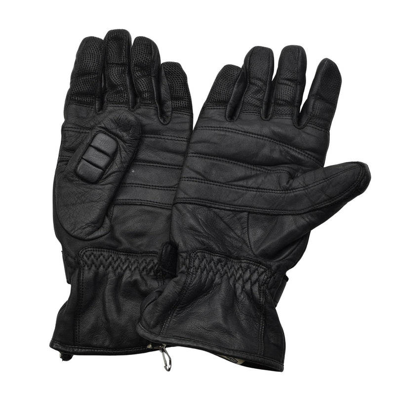 Guantes de combate tácticos militares holandeses originales protección de nudillos de cuero negro