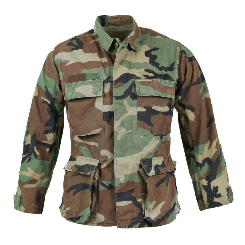 Chaqueta militar estadounidense original ripstop bosque camuflaje bdu tropas camisa