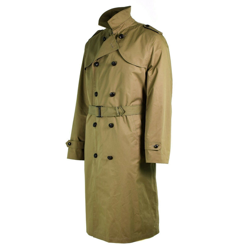 Gabla gabardina de Oficial Long Genuine Holand Holand Holch Army Coat Caki con forro nuevo