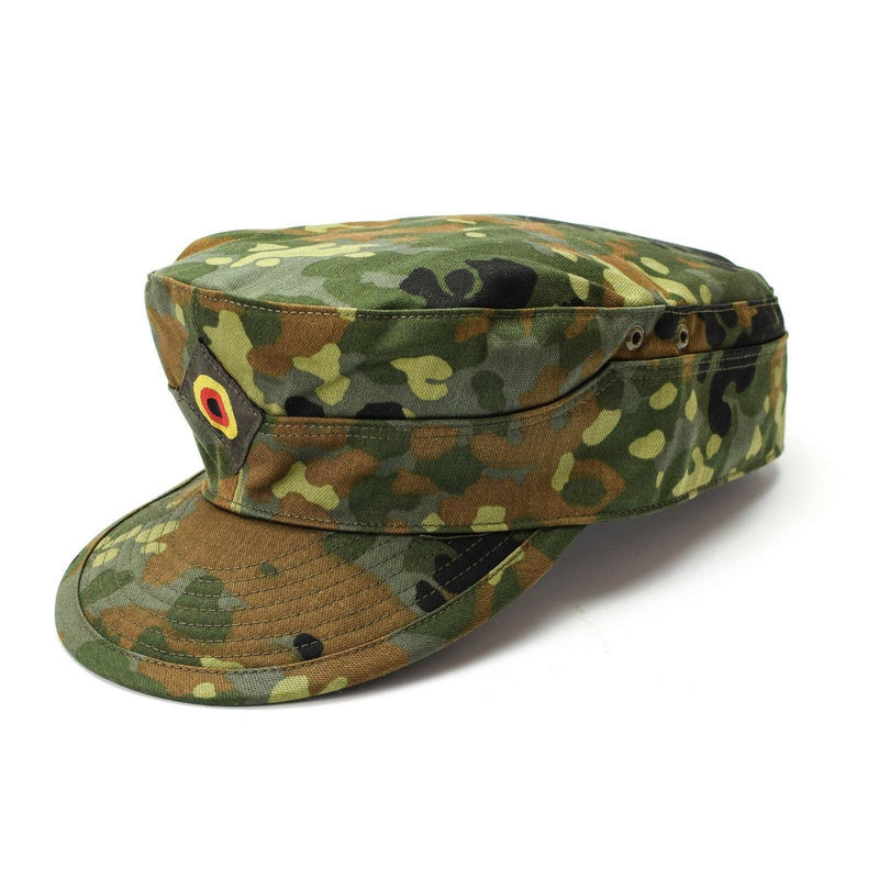 Genuino ejército alemán original Flecktarn Cap Bw Woodland Camo Sombrero militar Nuevo