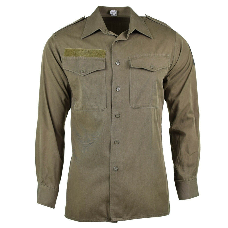 Camisa genuina del ejército austriaco M65 O.D Combate Militar de manga larga Olive Bdu