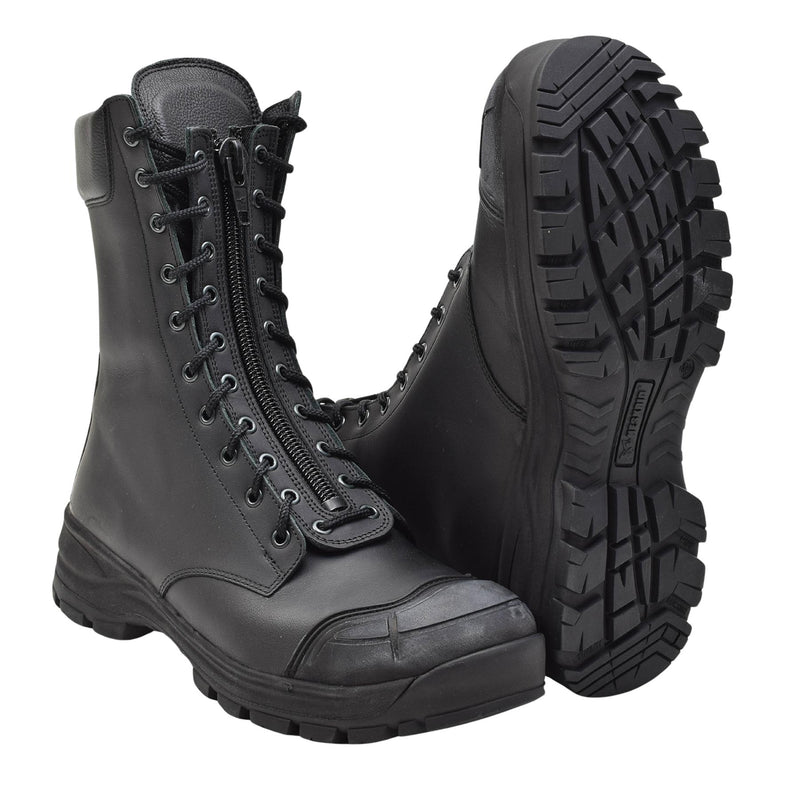 Botas tácticas del ejército holandés original de cuero negro antibacteriano antibacteriano nuevo