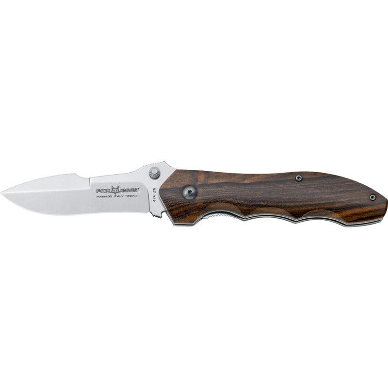 Fox Knives Brand Italia Chinook Cuchillo plegable Acero inoxidable N690CO Ziricote Wood