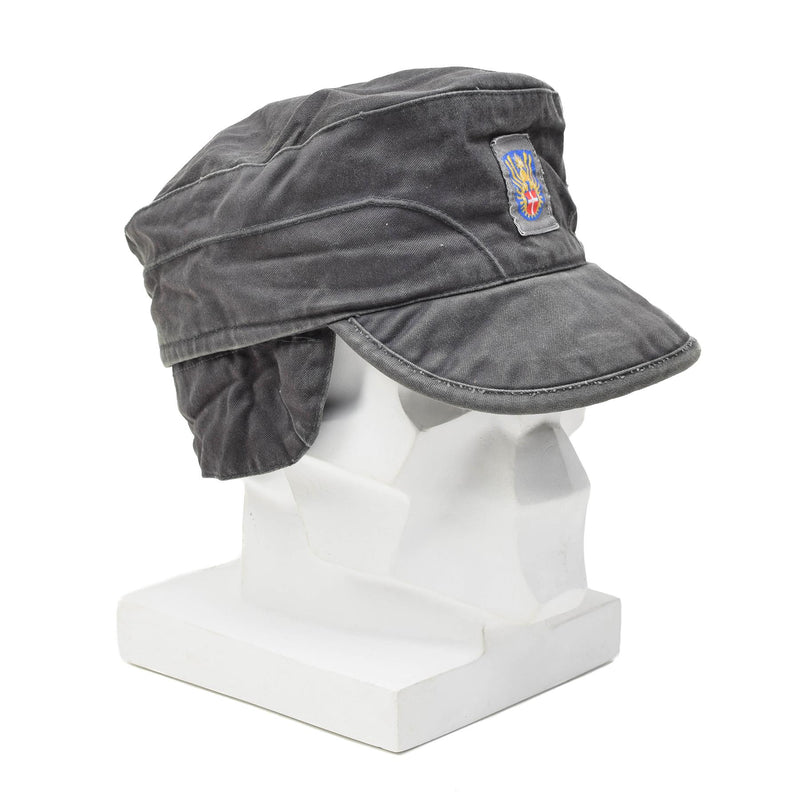 Capa de visera del ejército danés original Capa de oídos plegables ligeros de la vintage gris