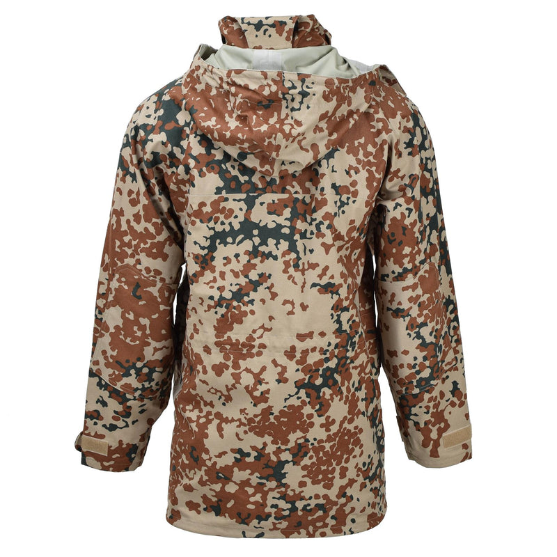 Chaqueta de lluvia del ejército danés original impermeable M84 Desert Camo Tactical Hood Nuevo