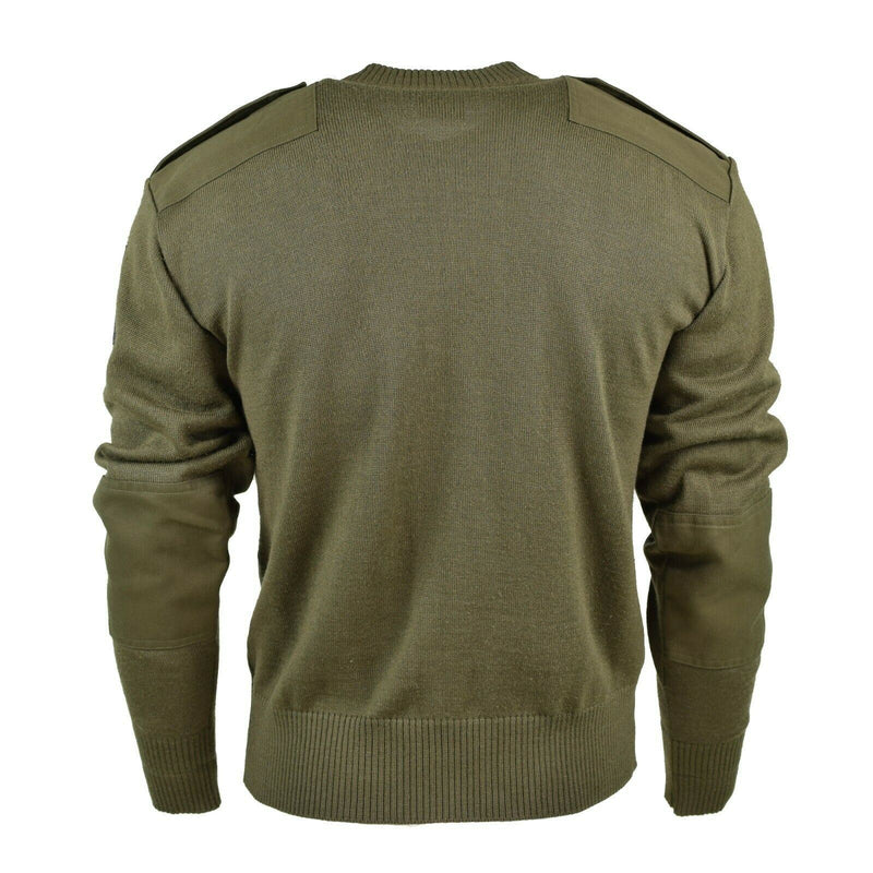 Jugua del ejército del ejército austriaco original Comando Olive Od Wool Sweater NUEVO