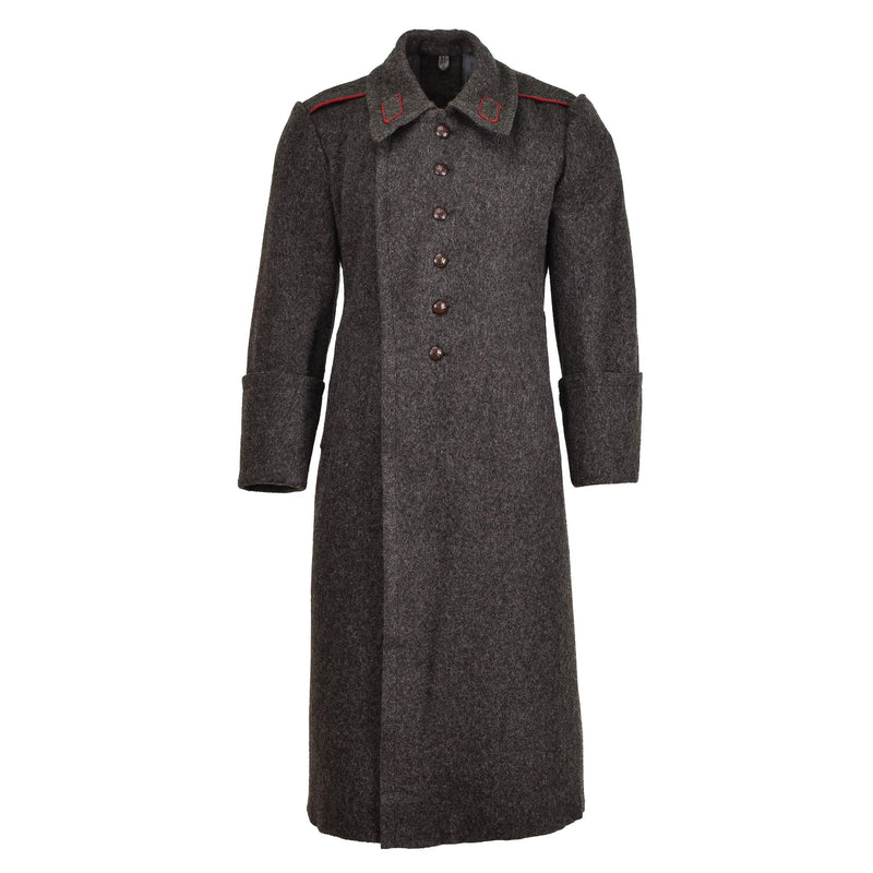 Lana militar búlgara original de lana larga capa vintage de invierno gris formal