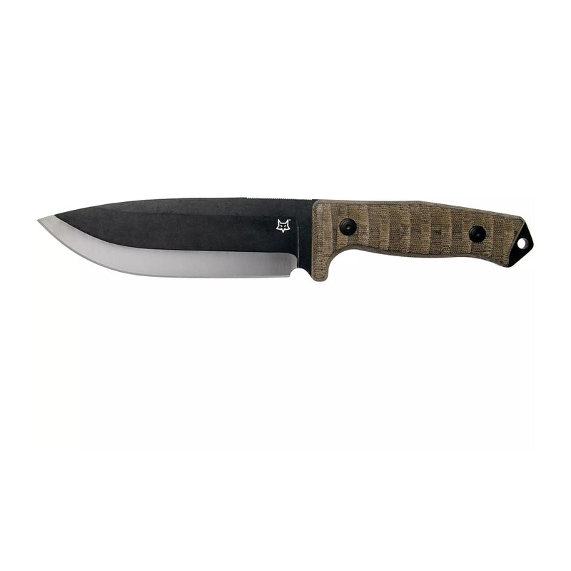 Fox Knives Bushman Cuchilla de cuchilla fija D2 Combate de supervivencia de acero Combate Micarta Mango