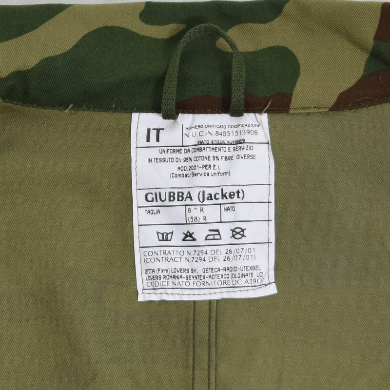 Original Italy military combat jacket lightweight all seasons  woodland camouflage