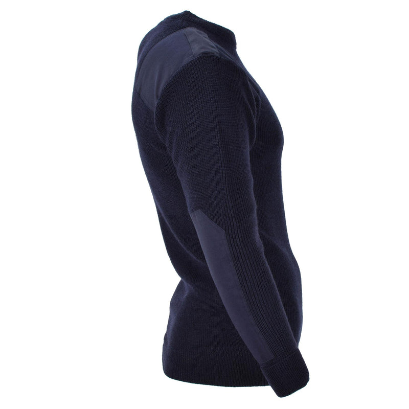 Mil-Tec Brand Men Sweater Alemán Comando Comando de comando Sweater azul marino lana