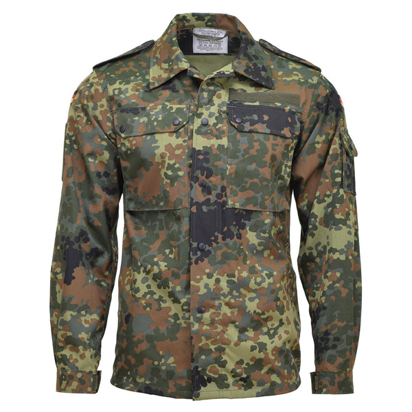 Leo Kohler Camisas militares tácticas Flecktarn Camuflage Light Combat BW Jacket