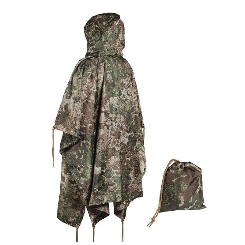 Mil-Tec Poncho Camuflage PVC Ripstop con capucha impermeable recubierta de agua Ripstop