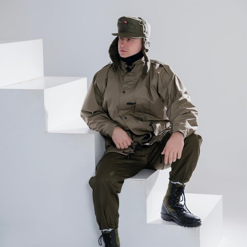 Parka del ejército holandés genuino con revestimiento OD Green Coat Men Chaqueta Oficial Khaki NUEVO